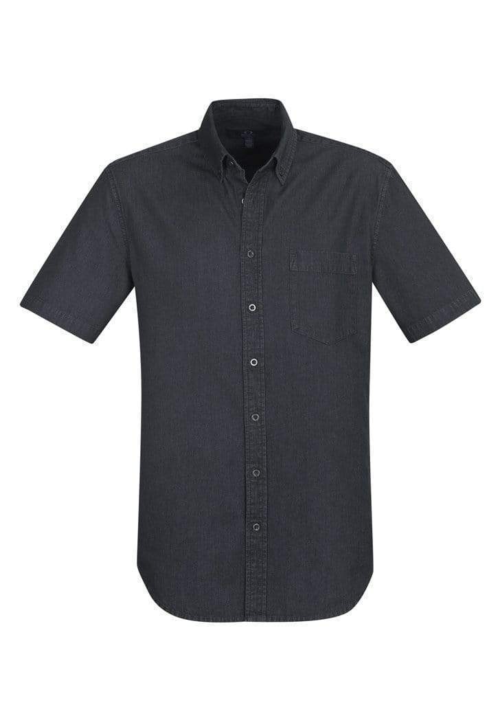 Biz Collection Indie Mens S/S Shirt S017MS Corporate Wear Biz Care Black XS 